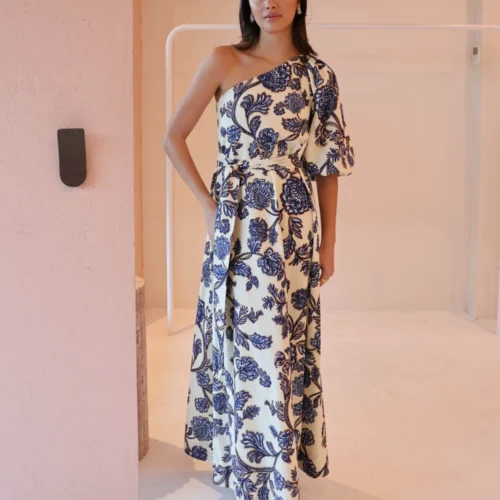 By Nicola Isla Maxi Dress In Blue Paisley