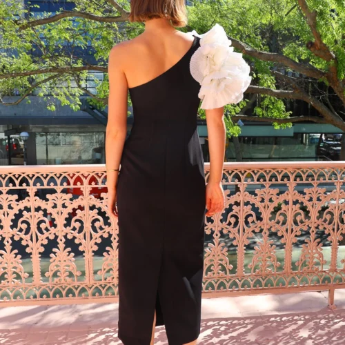 Acler Hampstead Midi Dress In Black With Ivory -Chic Wear Store 0W1A0687 410d3f96 d378 433f a91d c622c56ad0d8