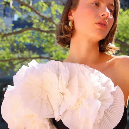 Acler Hampstead Midi Dress In Black With Ivory -Chic Wear Store 0W1A0707 bd5fa8cf 9c1b 4ce9 b539 8c2c18f2c8ec