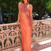 Shona Joy High Neck Twist Maxi In Antique Rose -Chic Wear Store 0W1A1411 scaled
