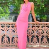One Of Others Delphine Halter Dress In Vivid Pink 1 One Of Others Delphine Halter Dress In Vivid Pink -Chic Wear Store 0W1A2193 scaled