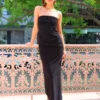 By Nicola Naomi Strapless Dress In Black -Chic Wear Store 0W1A2615