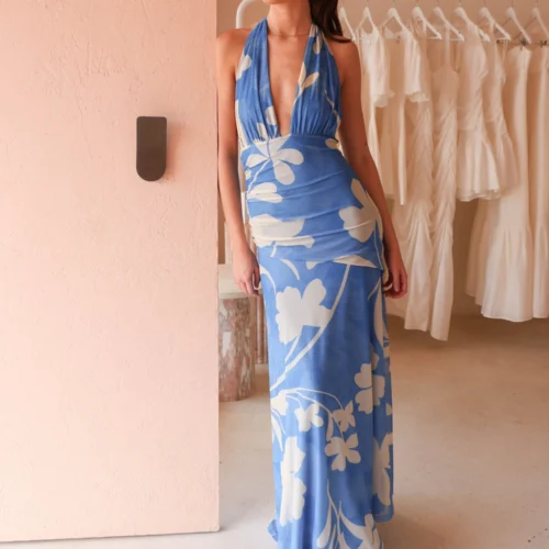 By Nicola Fiesta Halter Neck Maxi Dress In Capri -Chic Wear Store 0W1A3023 9c4fb1ae e717 4d2d b3fb b35358d42e08 scaled