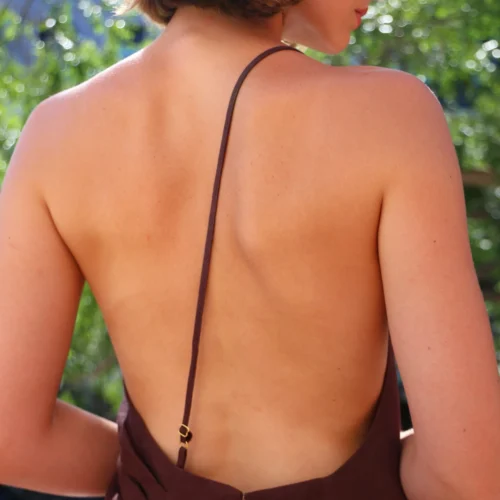 New Romantics Jordan Linen Aysm Mini Dress In Cocoa -Chic Wear Store 0W1A4432 scaled