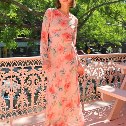 Ownley Valentina Maxi Dress In Watermelon -Chic Wear Store 0W1A4949