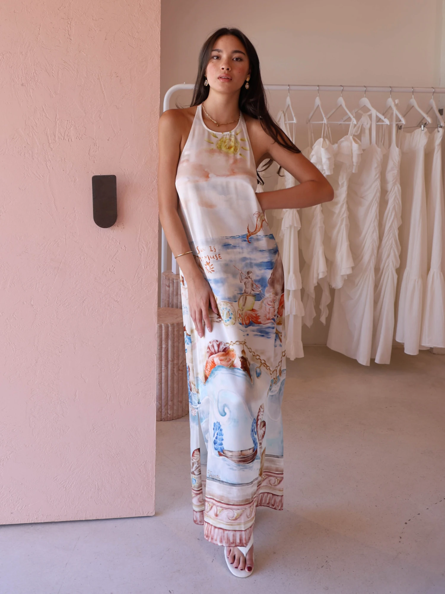 Roame Dakota Halter Dress In Oracle 8 Roame Dakota Halter Dress In Oracle - Image 6