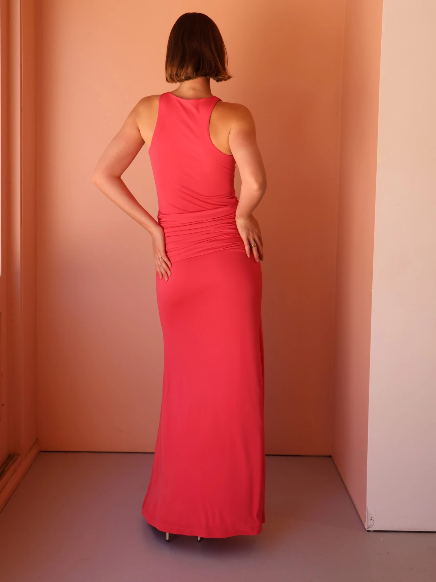 By Nicola Charli Racerback Sarong Dress In Punch 10 By Nicola Charli Racerback Sarong Dress In Punch - Image 8