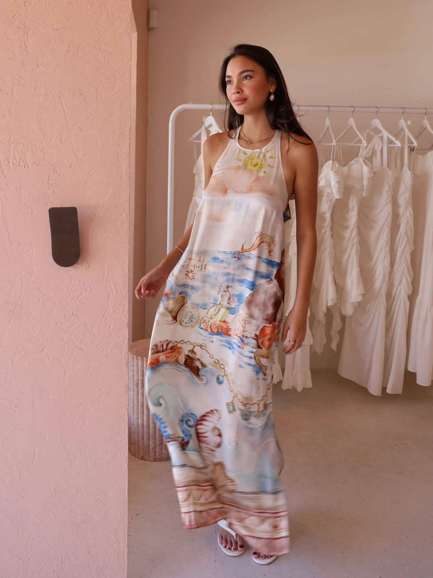 Roame Dakota Halter Dress In Oracle 5 Roame Dakota Halter Dress In Oracle - Image 3