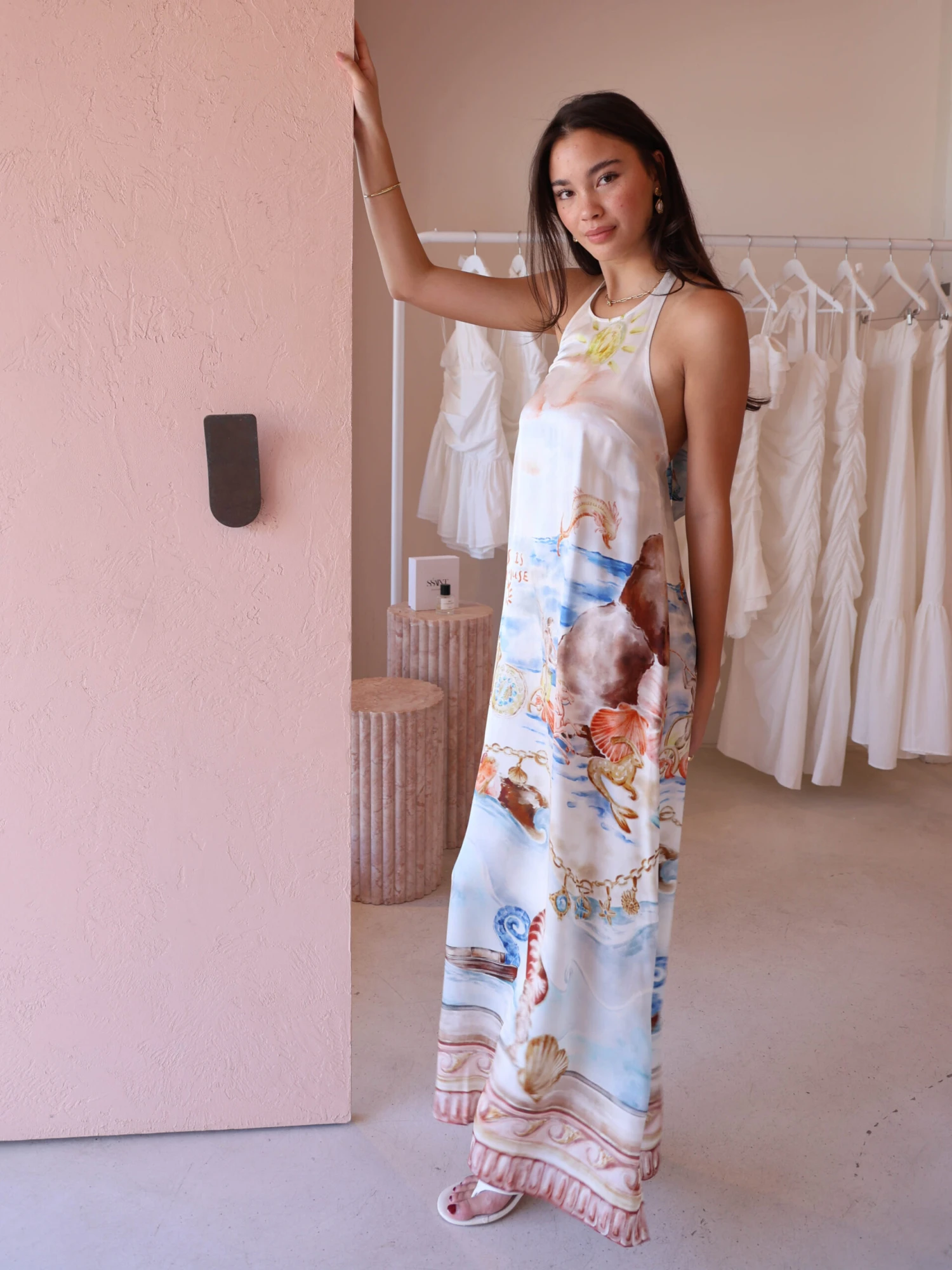 Roame Dakota Halter Dress In Oracle 3 Roame Dakota Halter Dress In Oracle