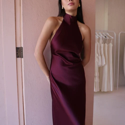 By Nicola Esme Maxi Dress In Berry -Chic Wear Store 0W1A5799 scaled