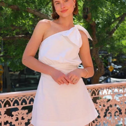 By Nicola Amelie One Shoulder Mini Dress In White -Chic Wear Store 0W1A5860 0a478eac d5aa 49a9 858f 4673983d5d98