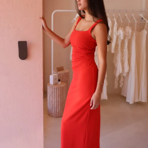 By Nicola Theo Squareneck Dress In Cherry 14 By Nicola Theo Squareneck Dress In Cherry -Chic Wear Store 0W1A5963 scaled