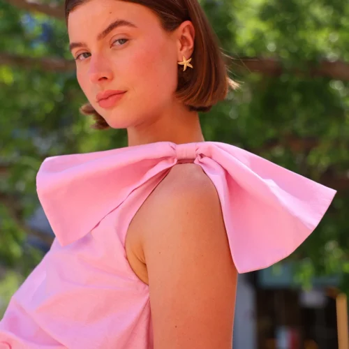 By Nicola Amelie One Shoulder Mini Dress In Melon -Chic Wear Store 0W1A6014 3c38c104 d1c1 4f4c 8da1 7f09e1b92c04