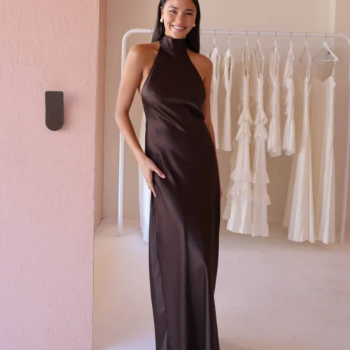 By Nicola Esme Maxi Dress In Chocolate -Chic Wear Store 0W1A6240 c0fff939 01c6 4a6a 970f 408f8c0f01ed scaled