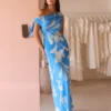 By Nicola Hailey One Shoulder Tie Maxi Dress In Capri -Chic Wear Store 0W1A6753 scaled
