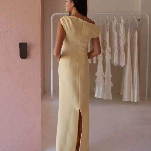 By Nicola Vivian Crepe Maxi Dress In Lemon -Chic Wear Store 0W1A6806 b3550a8e d695 4883 9f11 f6b57cab5bb5 scaled