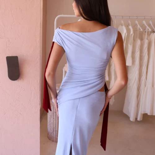 Tojha Kalilah Dress In Sky/Merlot 16 Tojha Kalilah Dress In Sky/Merlot -Chic Wear Store 0W1A7245 scaled