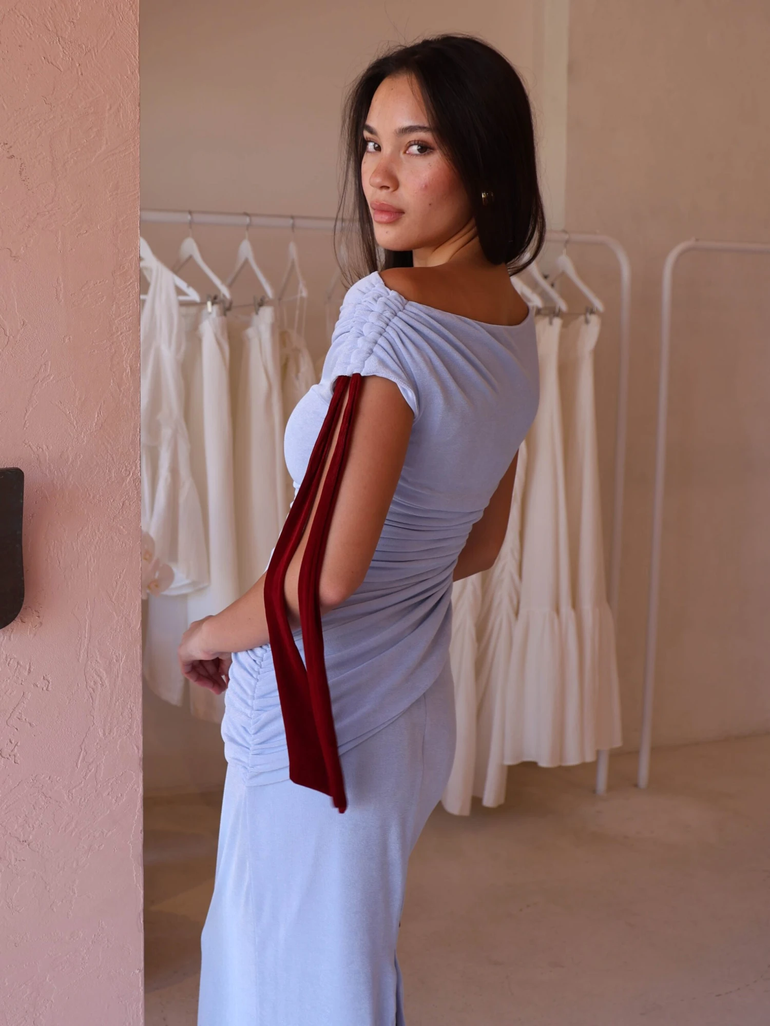 Tojha Kalilah Dress In Sky/Merlot 5 Tojha Kalilah Dress In Sky/Merlot - Image 3