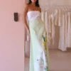 By Nicola Wavy Strapless Maxi Dress In Fiori -Chic Wear Store 0W1A7341 scaled