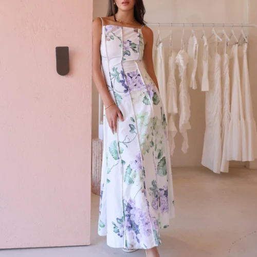 By Nicola Lagoon Maxi Dress In Garden Party -Chic Wear Store 0W1A7399 scaled