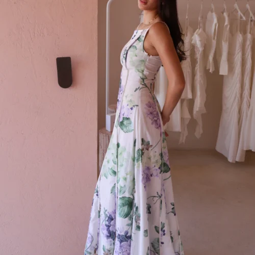 By Nicola Lagoon Maxi Dress In Garden Party -Chic Wear Store 0W1A7414 scaled