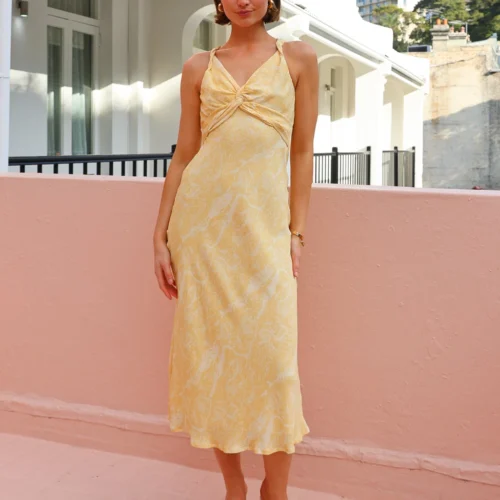 Sovere Inara Reversible Dress In Butter