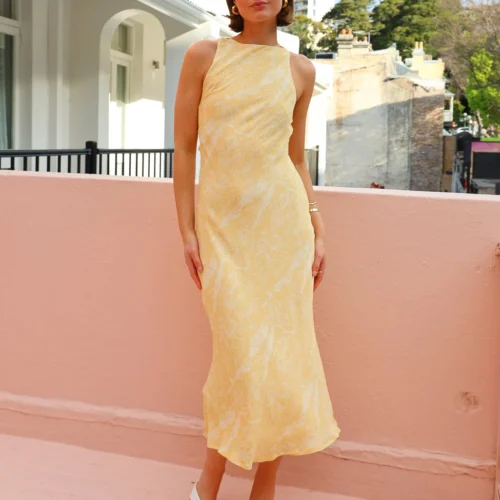 Sovere Inara Reversible Dress In Butter 18 Sovere Inara Reversible Dress In Butter -Chic Wear Store 0W1A8328