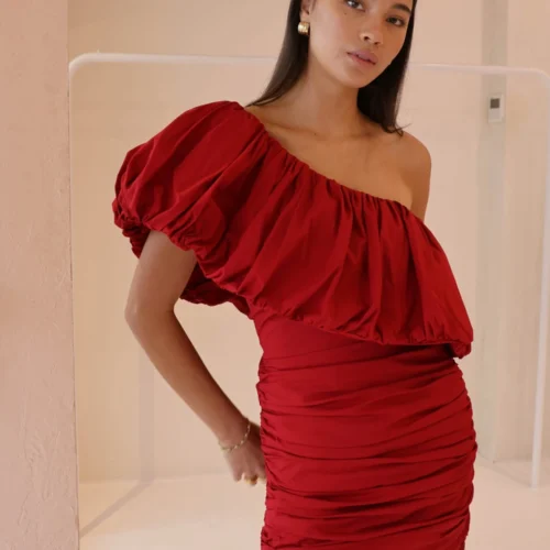 By Nicola Maya Mini Dress In Rouge