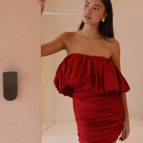 By Nicola Maya Mini Dress In Rouge -Chic Wear Store 0W1A83892 scaled