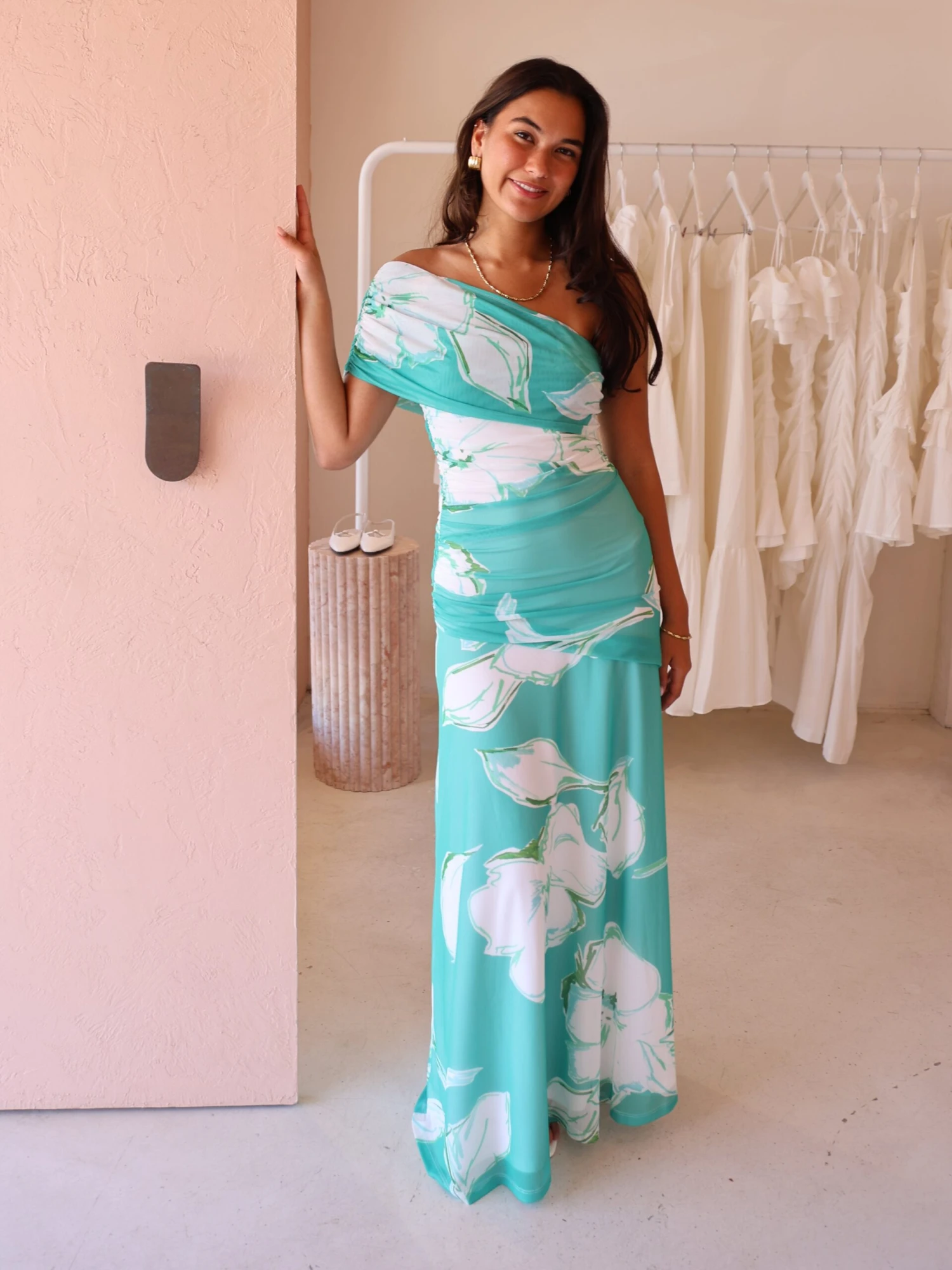 By Nicola Fiesta Off Shoulder Maxi Dress In Verde Fleur 15 By Nicola Fiesta Off Shoulder Maxi Dress In Verde Fleur - Image 13