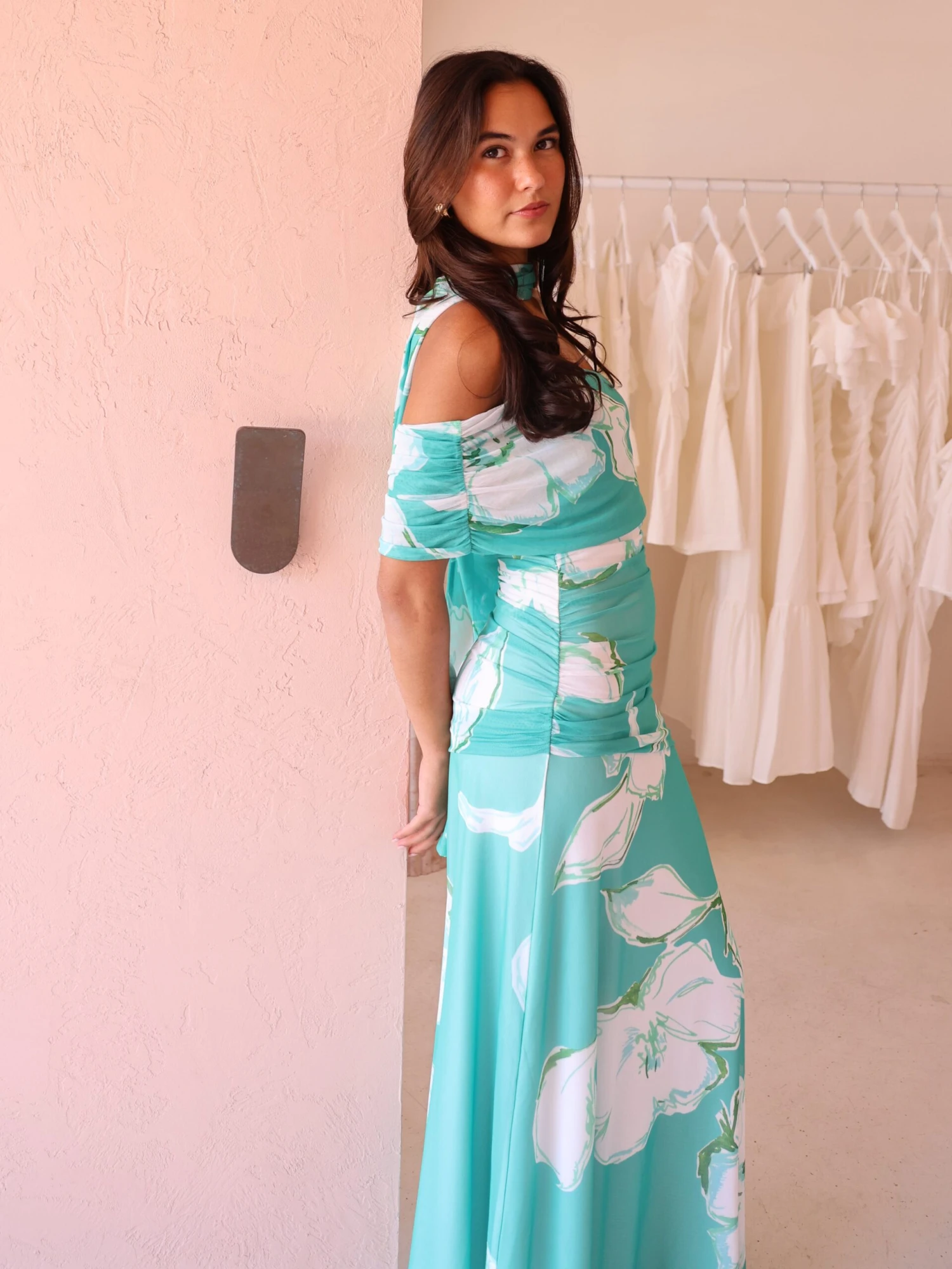 By Nicola Fiesta Off Shoulder Maxi Dress In Verde Fleur 7 By Nicola Fiesta Off Shoulder Maxi Dress In Verde Fleur - Image 5