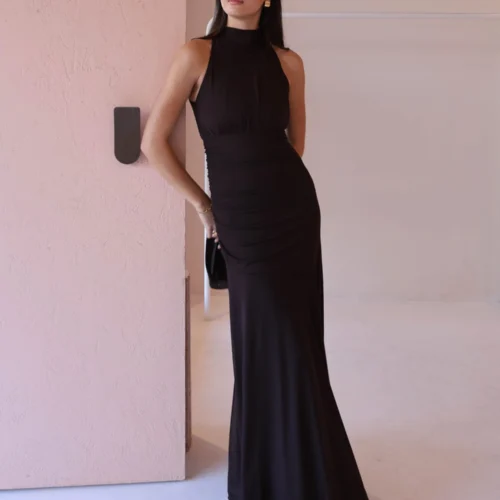 By Nicola Adele Maxi Dress In Chocolate