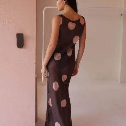 By Nicola Juno Maxi Dress In Chocolate Polka -Chic Wear Store 0W1A9387 33c1cc8b e9df 4558 9ec0 069de7968c59 scaled