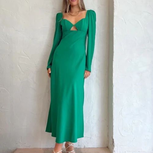 By Johnny Olivia Strap Back Maxi In Forest Green