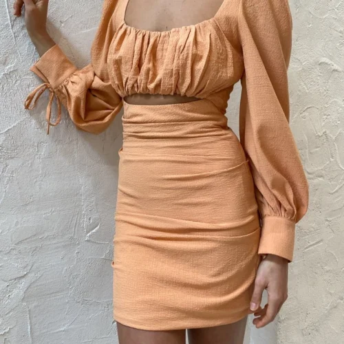 By Nicola Romantica L/S Mini Dress In Sunrise -Chic Wear Store ByNicolasept lowres 18