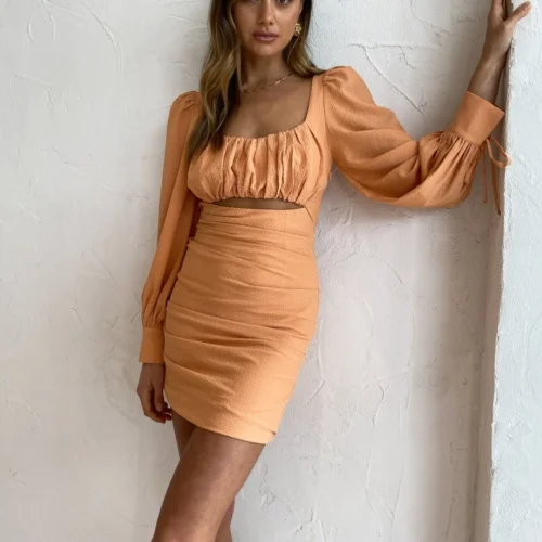 By Nicola Romantica L/S Mini Dress In Sunrise -Chic Wear Store ByNicolasept lowres 23