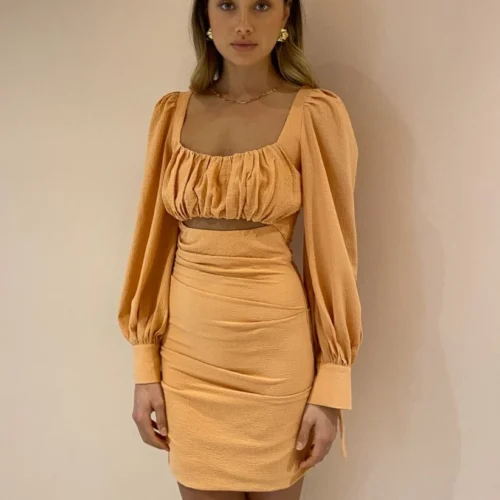 By Nicola Romantica L/S Mini Dress In Sunrise -Chic Wear Store ByNicolasept lowres 4