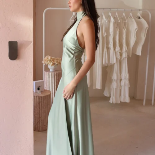 By Nicola Esme Halter Maxi Dress In Pistachio -Chic Wear Store CC57AD99 9687 425A 8016 2B36EAE513EA scaled