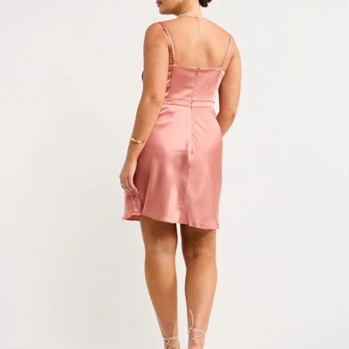 Shona Joy Corded Ruched Mini Dress In Antique Rose -Chic Wear Store CocoStudio 170523 02762 lowres