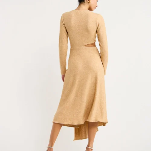 One Fell Swoop Roisin Midi Dress In Oat -Chic Wear Store CocoStudio 240523 1491 lowres