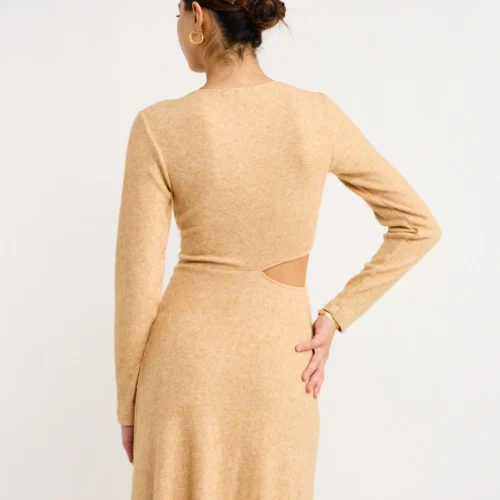 One Fell Swoop Roisin Midi Dress In Oat -Chic Wear Store CocoStudio 240523 1522 lowres