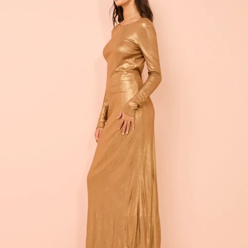 Auteur Sydney Dress In Gold -Chic Wear Store Coco Lola Auteur SydneyDress 012