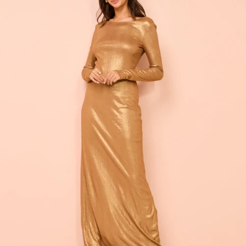 Auteur Sydney Dress In Gold -Chic Wear Store Coco Lola Auteur SydneyDress 13