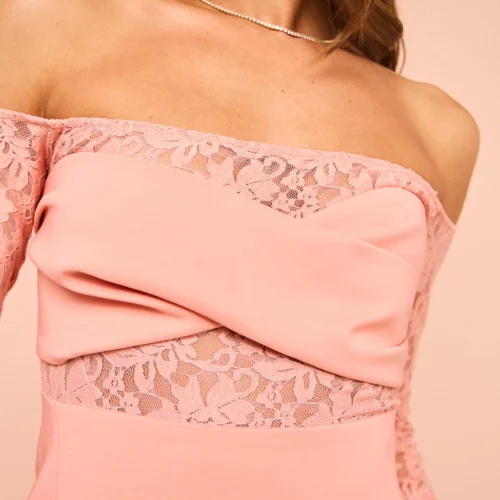 Issy Draped Lace Mini Dress In Pink 16 Issy Draped Lace Mini Dress In Pink -Chic Wear Store Coco Lola ISSY PinkMiniDress 131