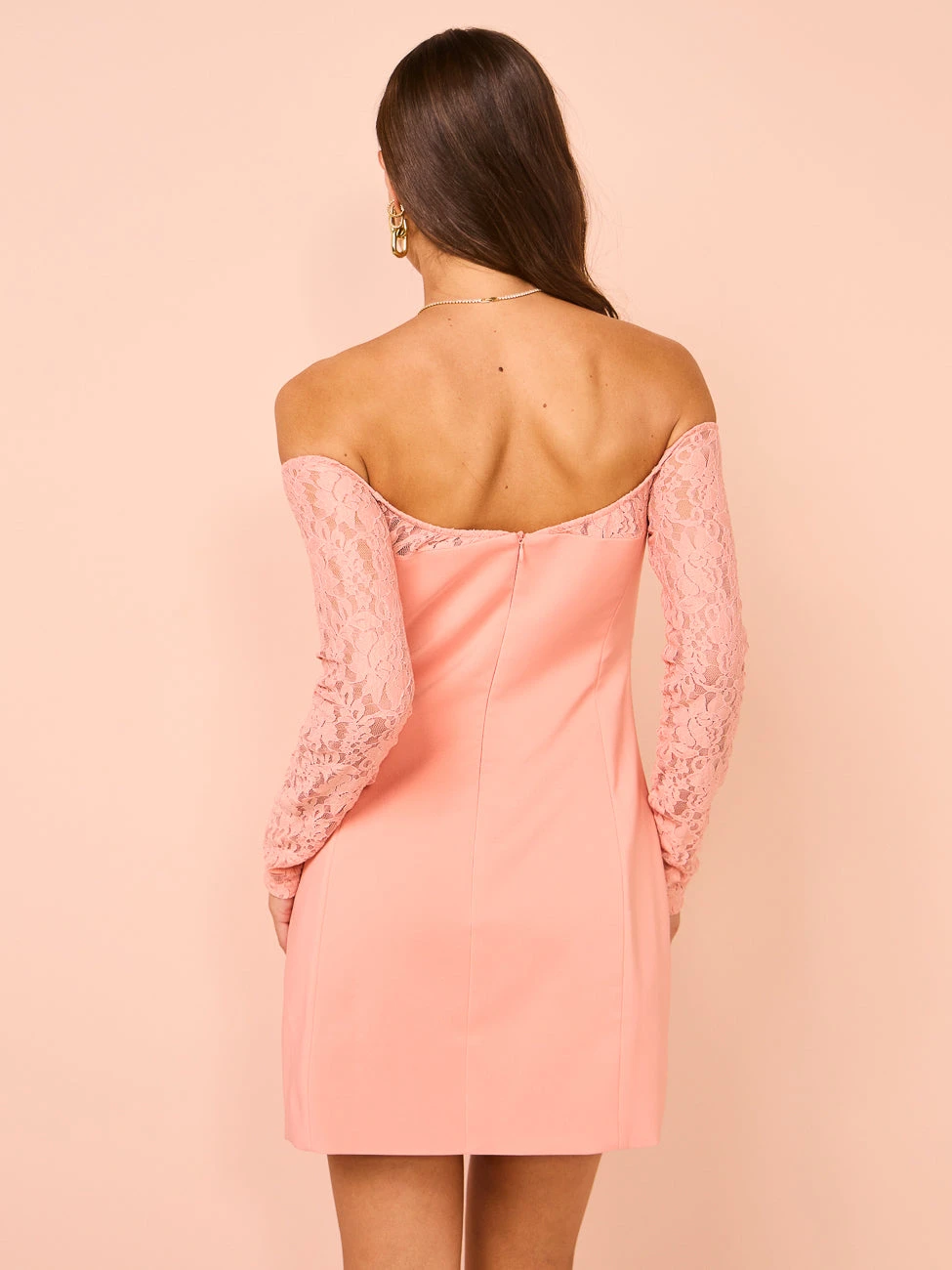 Issy Draped Lace Mini Dress In Pink 10 Issy Draped Lace Mini Dress In Pink - Image 8