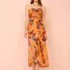 One Fell Swoop Amara Stretch Doubled Dress In Tangerine Field -Chic Wear Store Coco Lola OneFellSwoop AmaraStretch 11