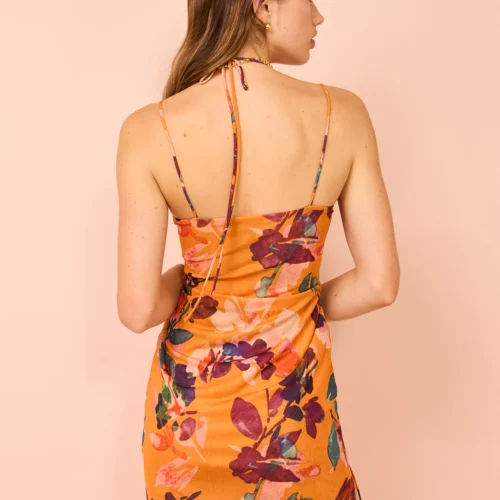 One Fell Swoop Amara Stretch Doubled Dress In Tangerine Field -Chic Wear Store Coco Lola OneFellSwoop AmaraStretch 119