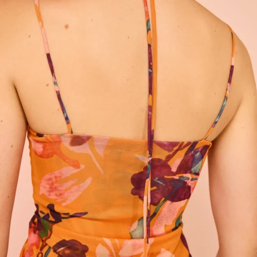 One Fell Swoop Amara Stretch Doubled Dress In Tangerine Field -Chic Wear Store Coco Lola OneFellSwoop AmaraStretch 125