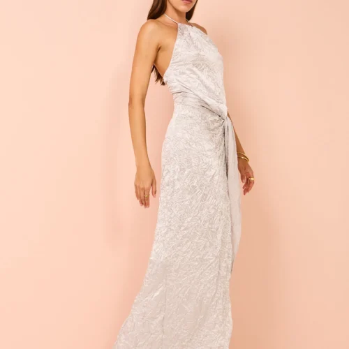 One Fell Swoop Andrea Maxi In Silver Varakh -Chic Wear Store Coco Lola OneFellSwoop AndreaMaxiDress 114