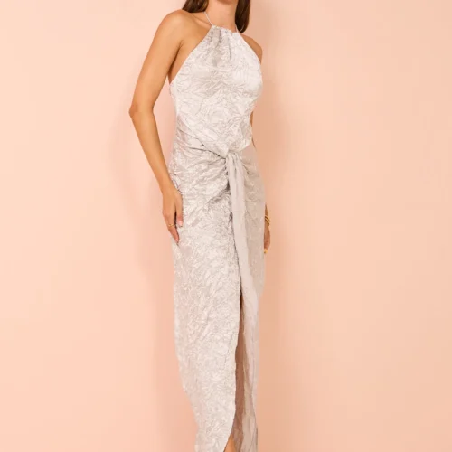 One Fell Swoop Andrea Maxi In Silver Varakh -Chic Wear Store Coco Lola OneFellSwoop AndreaMaxiDress 118